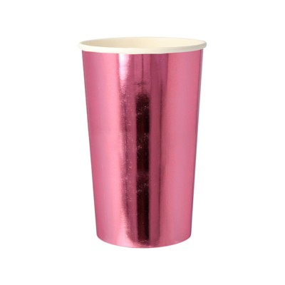 Meri Meri Metallic Pink Highball Cups