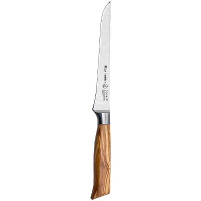 Messermeister Oliva Elite 7 Inch Kullenschliff Santoku Knife