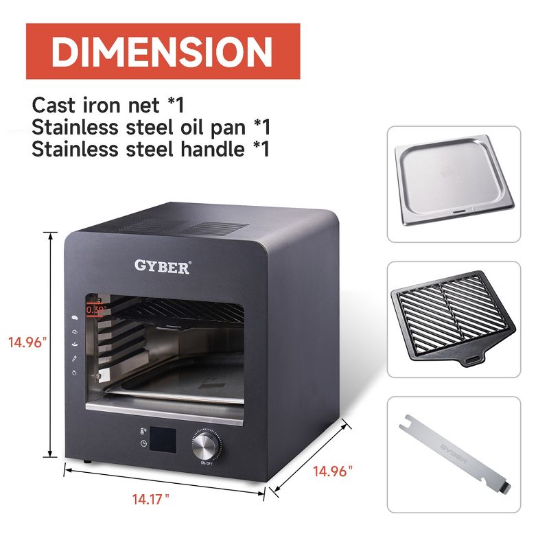 Gyber Ervine 15 in. 1800W Electric Pizza Oven, 5 of 10