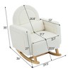 Oversized Teddy Velvet Upholstered Accent Rocking Chair with Curved Back and Pillow for Living Room - 2 of 4