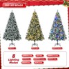 7.5FT Prelit Flocked Christmas Tree with 350 LED Lights, 1450 Tips, Metal Stand, 8 Modes - 3 of 4