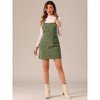 INSPIRE CHIC Women's Adjustable Strap Pinafore Bib Corduroy Overalls Floral Dress - 3 of 4