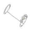 Ross-Simons 0.15 ct. t.w. Diamond Flower Double Ring in Sterling Silver Size 5 - 3 of 4