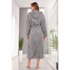 ADR Women's Robe, Plush Fleece Women's Bathrobe with Hood, Long Fluffy Fuzzy Bath Robe Pink Purple Plus Size - 4 of 4