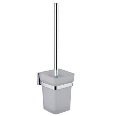 KubeBath Aqua Nuon Toilet Brush with Frosted Glass Cup