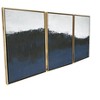 HomeRoots Set Of Three Sapphire Abstract Gold Floater Frame Wall Art - 3 of 4