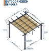Aluminum Pergola Outdoor Gazebo with Retractable Canopy, Louvered Roof, Waterproof Shade for Patio, Deck, Backyard, BBQ, Mirador Pergola Kit - 3 of 4