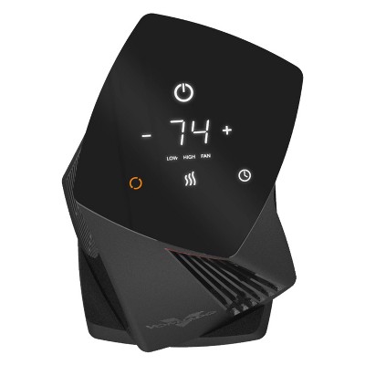 Vornado Black Electric Oscillating Tower Heater with Thermostat