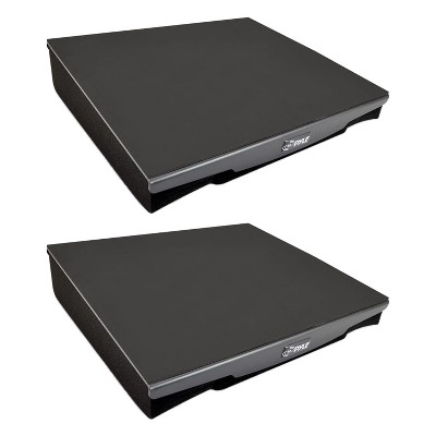  Pyle PSI08 13" x 11" Noise Dampening Speaker Riser Acoustic Studio Platform Sound Isolation with Rubber Base Pad for Loud Speakers, Gray (2 Pack) 