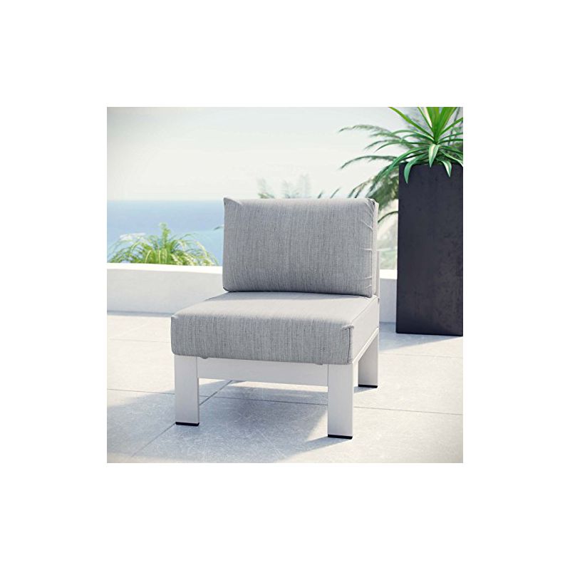 Modway Shore Armless Outdoor Patio Aluminum Chair, 3 of 6