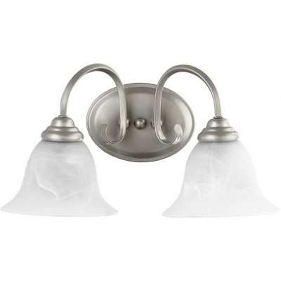 Quorum Lighting Spencer Glass 2-Light Classic Nickel Wall Sconce