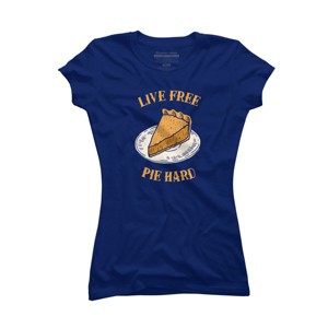Junior's Design By Humans Live Free Pumpkin Pie Hard By dumbshirts T-Shirt - 1 of 3