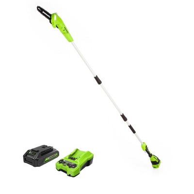 Greenworks Powerall 8" 24v 2ah Cordless Polesaw Kit With Battery And  Charger Target