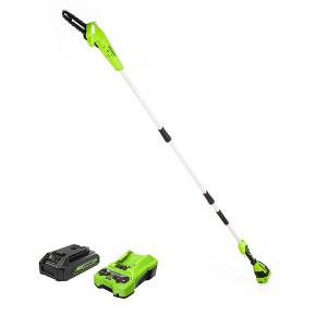 Greenworks POWERALL 8" 24V 2Ah Cordless Polesaw Kit with Battery and Charger: 9' Length, 11' Reach - 1 of 4