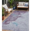 HomeRoots 5' X 8' Lavender And Teal Blue Abstract Washable Indoor Outdoor Area Rug - 2 of 4