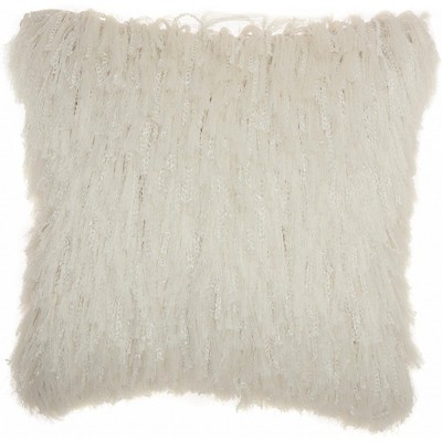HomeRoots Soft White Shag Accent Pillow