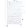 Grungis Matrix Metal Decorative Patio Screens,Freestanding Privacy Fence Panels Screen in Diagonal Stripe Pattern for Balcony,76" H×48" W - 2 of 4