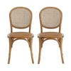 PAGED Vintage Rattan Dining Chairs Set of 2,Kitchen Chairs with Wood Frame,Dining Room Chairs for Kitchen,Living Room - 4 of 4