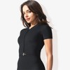 Anna-Kaci Active Women's Short Sleeve Ribbed Active Crop Top with Scoop Neck and Back Strap Detail