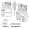 FONTOI 29.2"W/37"W/41"W Makeup Vanity Table Desk with Mirror Left Bedside Cabinet Stool Dresser Set for Woman Bedroom Dressing Room, Black/White - 3 of 4
