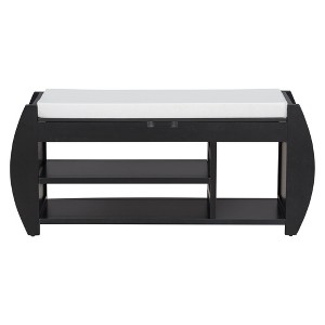 NicBex Modern 42" Storage Bench with Curved Side Panels and Open Shelves for Entryway and Living Room - 1 of 4