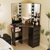 Tangkula Corner Makeup Vanity Desk Makeup Dresser Table with 4 Color Lighting - 2 of 4