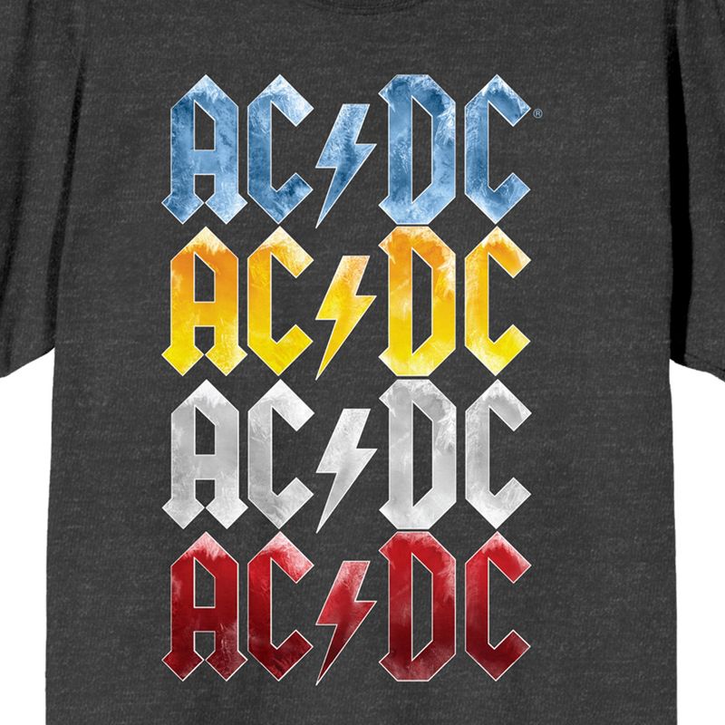 ACDC Color Repeat Logo Crew Neck Short Sleeve Charcoal Heather Women's T-shirt, 2 of 4