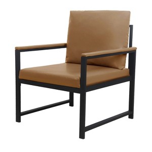 NicBex PU Leather Accent Chair,Upholstered Living Room Chairs with Loose Back Pillow and Non-Slip Adsorption Feet,Accent Chairs for Living Room - 1 of 4