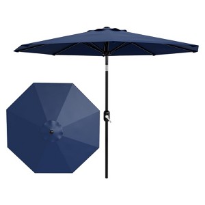 9Ft UV Resistant Patio Umbrella, 8 Sturdy Ribs Outdoor Table Umbrella with Easy Push Button Tilt, Market Umbrella for Pool, Yard & Garden - 1 of 4