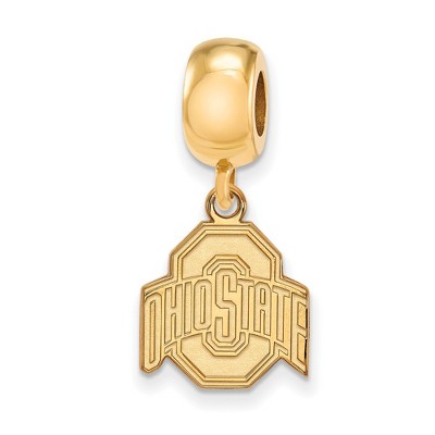Black Bow Jewelry 14k Yellow Gold Plated Sterling Silver Ohio State Buckeyes NCAA Bead Charm