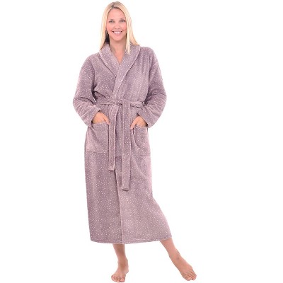 ADR Women's Long Robe, Fleece Plush Robe Woman, Cozy Regular & Plus Size Women's Bath Robe
