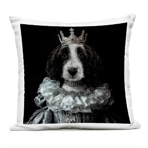 Stupell Industries Princess Pepper Royal Dog Outdoor Decorative Throw Pillow, 18 x 18 - 1 of 3