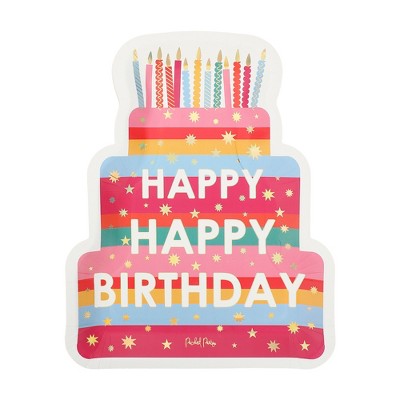 Packed Party Happy Happy Birthday Cake 8-Count Dinner Plate