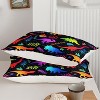 Acoinel 3 Pcs Dinosaurs Lightwight Ultra Soft Comforter Set with 2 Pillowcases, FULL, Black - 4 of 4
