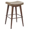Barstool – 31.1" H, Taupe Faux Leather – Steel Frame with Faux Wood Accents (Set of 2) By Zuo Modern - 2 of 4