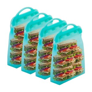 Reusable Silicone Food Storage Bags 4 Pack, Ziplock Tall Bags, Dishwasher and Microwave Safe, BPA Free by Innovative Technology Products Corp - 1 of 4