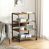 Sriracha 4-Tier AV Media Stand with Wheels Wooden Shelves with Charge Station Stereo Component Cabinet Storage Rack Audio - 3 of 3