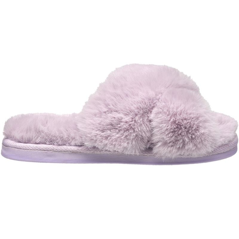 Aeropostale Women's Fuzzy Criss Cross House Slippers with Cushioned Comfort, 3 of 6
