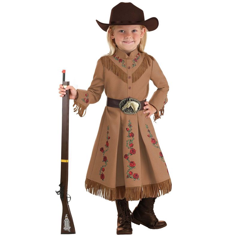 HalloweenCostumes.com Girl's Annie Oakley Cowgirl Toddler Costume, 5 of 7