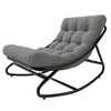 Patio Rocking Chair with Thick Cushion, Comfy Indoor/Outdoor Lounge Rocker for Porch, Garden, Living Room - 3 of 4
