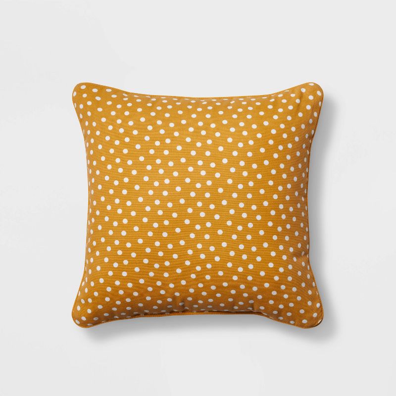 Dotted Square Throw Pillow Yellow - Pillowfort&#8482;, 1 of 8