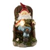 7.75" Polyresin Red Bird Rocking Chair Solar Garden Gnome - Zingz & Thingz: Outdoor Statue Decor, No Battery Required - 3 of 4