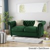 61.75'' Velvet Chesterfield Loveseat Sofa with Deep Button Tufted Diamond Stitch, Rolled Arms and Nailhead Accents - 3 of 4