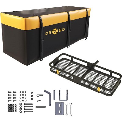 60" x 20" x 6" Hitch Mount Cargo Carrier, 500 Lbs Heavy Duty Folding  Hitch Cargo Basket with 15 Cubic Feet Waterproof Cargo Bag(59" x 20" x 22")