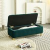 NicBex Modern 47.2" Storage Bench Velvet Accent Stool with Button Tufted and Gold Metal Legs for Entryway and Living Room - 2 of 4