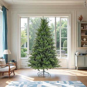 FURNIinspire Artificial Trees 7ft Christmas Tree With Tips, Foldable Metal Stand, Christmas Decorations, Easy Assembly, Green, 53.1"*53.1"*82.7" - 1 of 4