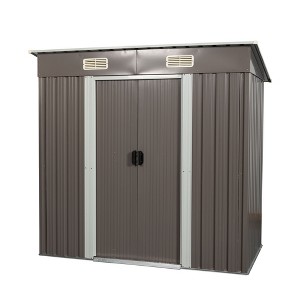 NicBex Metal Outdoor Storage Shed with Double Lockable Doors and Air Vent/Transparent Plate for Backyard Garden,Patio - 1 of 4