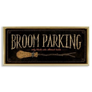 Stupell Industries Broom Parking Black Cats Allowed, 31" x 14" - 1 of 4