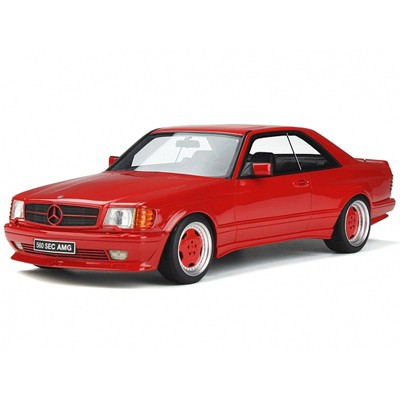 1986 Mercedes-Benz W126 560 SEC Wide Body Signal Red Limited Edition to 2000 pieces Worldwide 1/18 Model Car by Otto Mobile