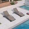 PURPLE LEAF Outdoor Chaise Lounge Chair Set of 2 Patio Pool Lounger Chairs with Wooden Armrest Sunbathing Tanning Recliner for Outside Backyard - 2 of 4